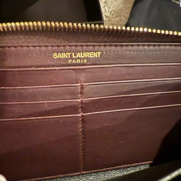 Saint Laurent Dark Brown Leather Clutch - Picture 4 of 16